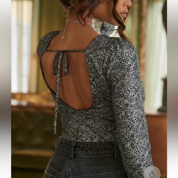 12th Tribe Dana Silver Bodysuit NWOT - Picture 2 of 9